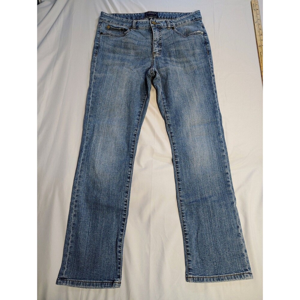 Chaps Denim Madden Straight Jeans Size 8 Blue Stretch Medium Wash Retro